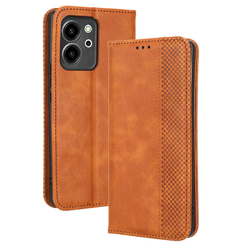 Custodia Portafoglio In Pelle Cover con Supporto BY4 per Huawei Honor 80 SE 5G Marrone