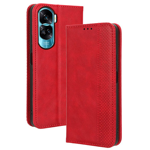 Custodia Portafoglio In Pelle Cover con Supporto BY4 per Huawei Honor 90 Lite 5G Rosso