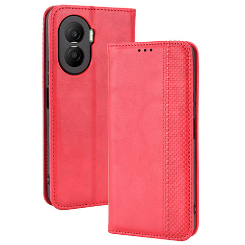 Custodia Portafoglio In Pelle Cover con Supporto BY4 per Huawei Honor X40i 5G Rosso