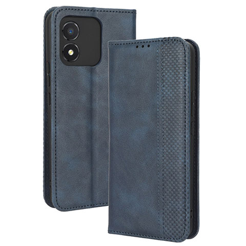 Custodia Portafoglio In Pelle Cover con Supporto BY4 per Huawei Honor X5 Blu