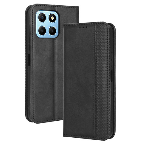 Custodia Portafoglio In Pelle Cover con Supporto BY4 per Huawei Honor X6 5G Nero