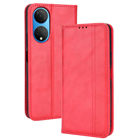 Custodia Portafoglio In Pelle Cover con Supporto BY4 per Huawei Honor X7 Rosso