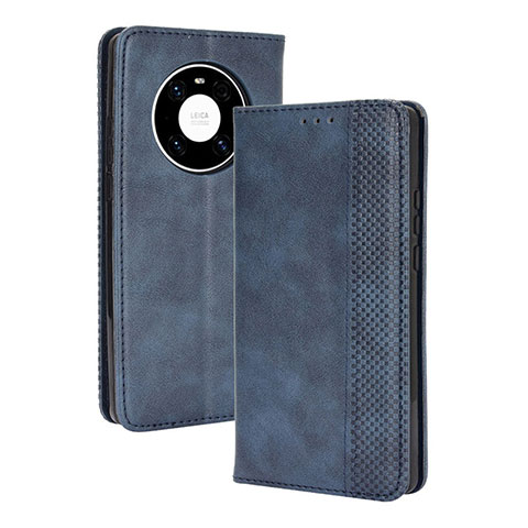 Custodia Portafoglio In Pelle Cover con Supporto BY4 per Huawei Mate 40 Blu