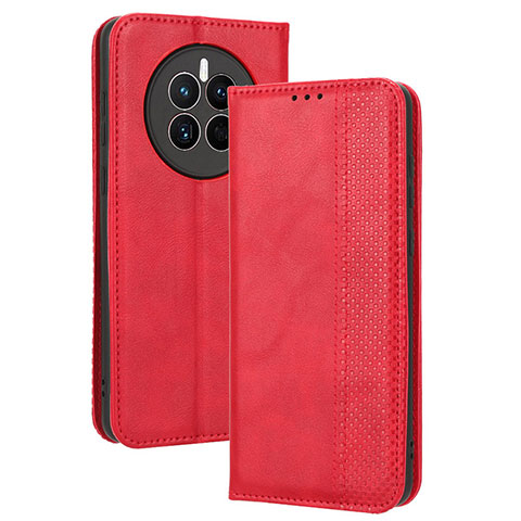 Custodia Portafoglio In Pelle Cover con Supporto BY4 per Huawei Mate 50E Rosso