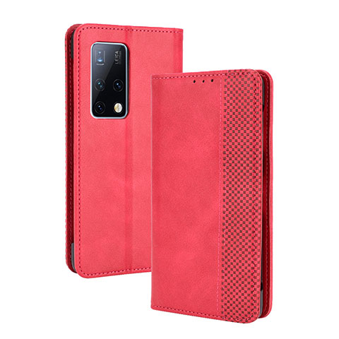 Custodia Portafoglio In Pelle Cover con Supporto BY4 per Huawei Mate X2 Rosso