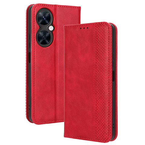 Custodia Portafoglio In Pelle Cover con Supporto BY4 per Huawei Nova 11i Rosso