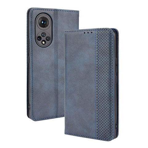 Custodia Portafoglio In Pelle Cover con Supporto BY4 per Huawei Nova 9 Blu