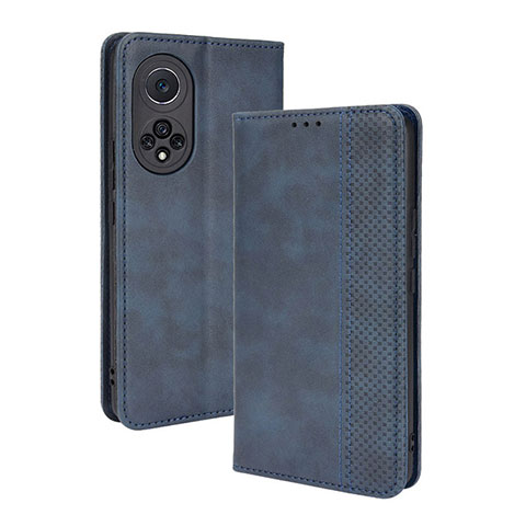 Custodia Portafoglio In Pelle Cover con Supporto BY4 per Huawei Nova 9 Pro Blu