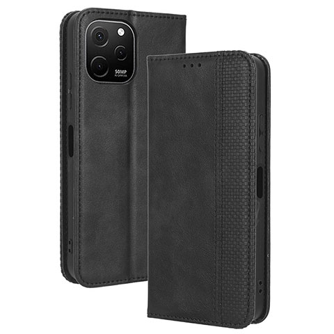 Custodia Portafoglio In Pelle Cover con Supporto BY4 per Huawei Nova Y61 Nero