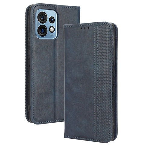 Custodia Portafoglio In Pelle Cover con Supporto BY4 per Motorola Moto Edge Plus (2023) 5G Blu