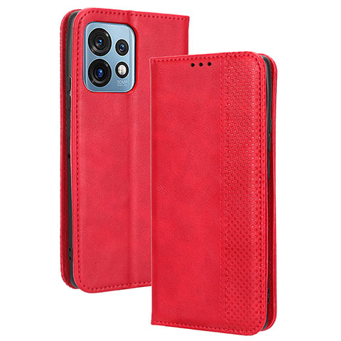 Custodia Portafoglio In Pelle Cover con Supporto BY4 per Motorola Moto X40 5G Rosso