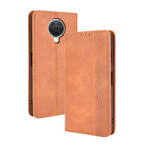 Custodia Portafoglio In Pelle Cover con Supporto BY4 per Nokia 6.3 Marrone