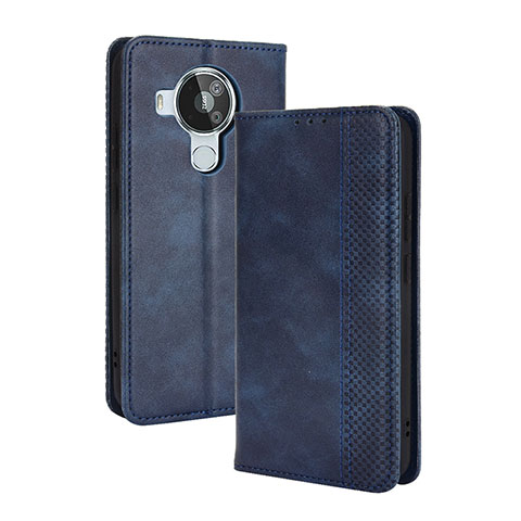 Custodia Portafoglio In Pelle Cover con Supporto BY4 per Nokia 7.3 Blu