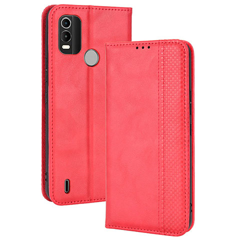 Custodia Portafoglio In Pelle Cover con Supporto BY4 per Nokia G11 Plus Rosso