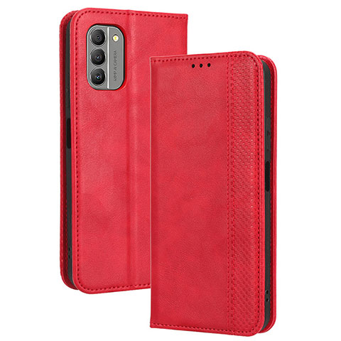 Custodia Portafoglio In Pelle Cover con Supporto BY4 per Nokia G400 5G Rosso