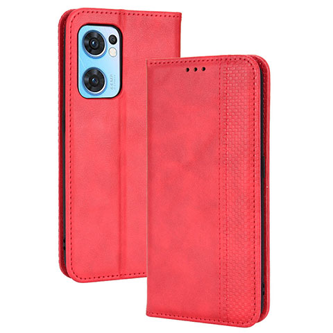 Custodia Portafoglio In Pelle Cover con Supporto BY4 per OnePlus Nord CE 2 5G Rosso