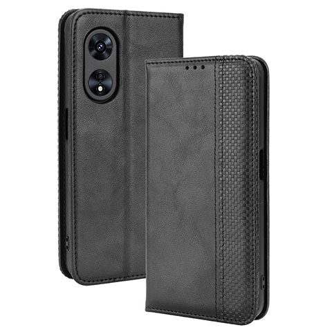 Custodia Portafoglio In Pelle Cover con Supporto BY4 per Oppo A1 5G Nero