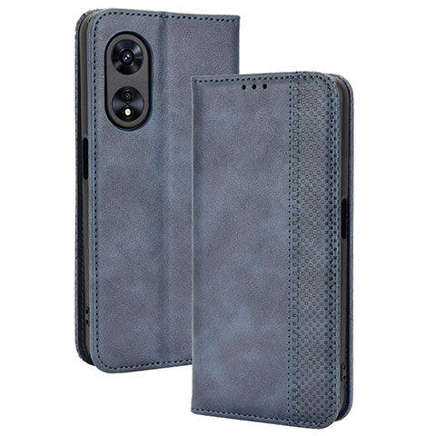 Custodia Portafoglio In Pelle Cover con Supporto BY4 per Oppo A1x 5G Blu