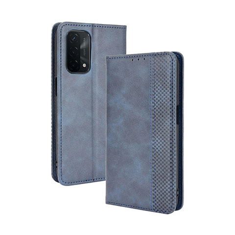 Custodia Portafoglio In Pelle Cover con Supporto BY4 per Oppo A54 5G Blu