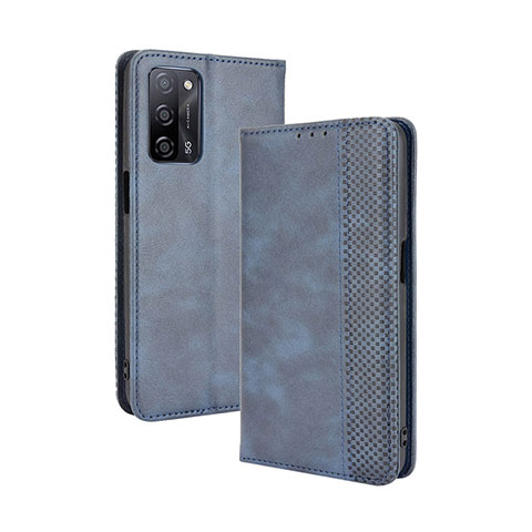 Custodia Portafoglio In Pelle Cover con Supporto BY4 per Oppo A55 5G Blu