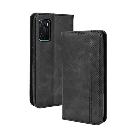 Custodia Portafoglio In Pelle Cover con Supporto BY4 per Oppo A55S 5G Nero