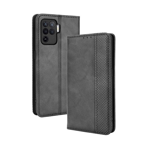 Custodia Portafoglio In Pelle Cover con Supporto BY4 per Oppo A94 4G Nero