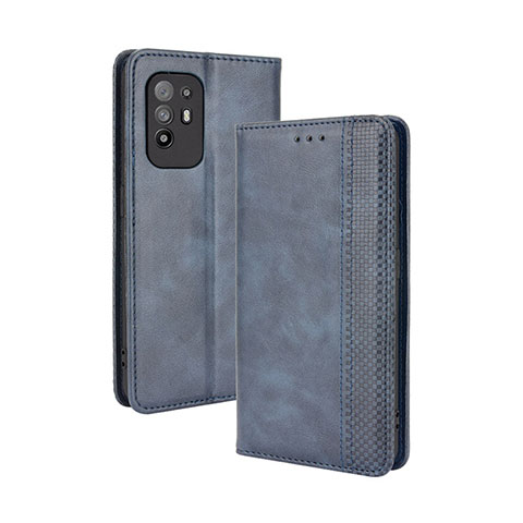 Custodia Portafoglio In Pelle Cover con Supporto BY4 per Oppo A94 5G Blu