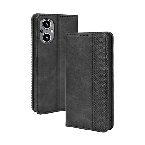 Custodia Portafoglio In Pelle Cover con Supporto BY4 per Oppo F21s Pro 5G Nero