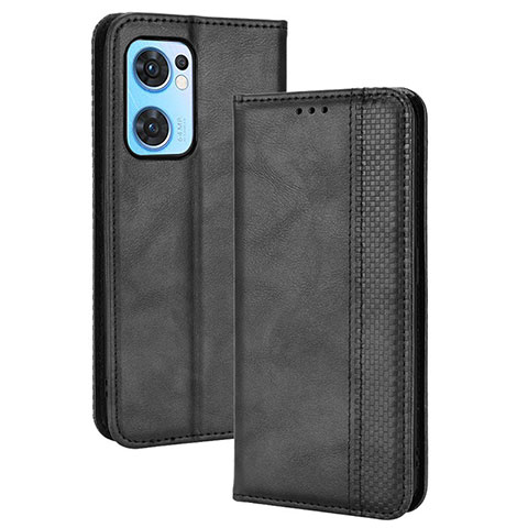 Custodia Portafoglio In Pelle Cover con Supporto BY4 per Oppo Find X5 Lite 5G Nero