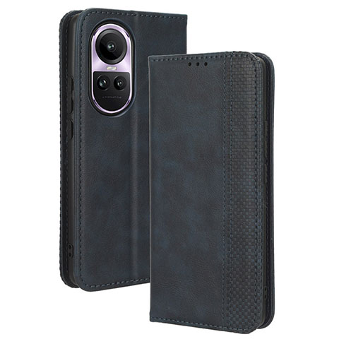 Custodia Portafoglio In Pelle Cover con Supporto BY4 per Oppo Reno10 Pro 5G Blu