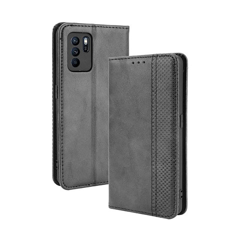 Custodia Portafoglio In Pelle Cover con Supporto BY4 per Oppo Reno6 Z 5G Nero