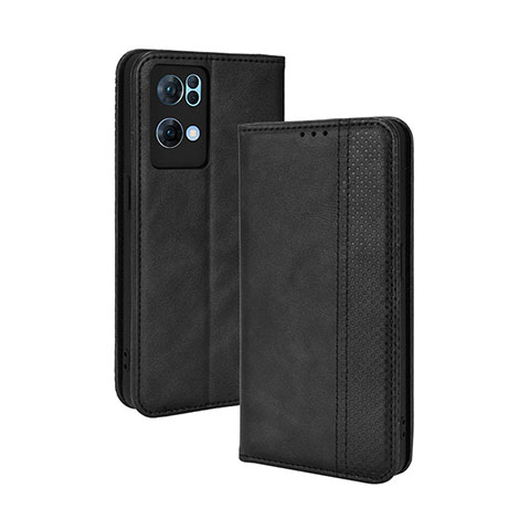 Custodia Portafoglio In Pelle Cover con Supporto BY4 per Oppo Reno7 Pro 5G Nero