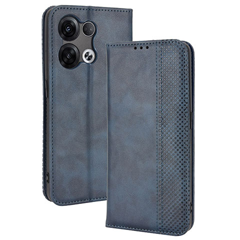 Custodia Portafoglio In Pelle Cover con Supporto BY4 per Oppo Reno8 Pro 5G Blu