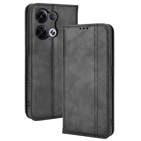 Custodia Portafoglio In Pelle Cover con Supporto BY4 per Oppo Reno9 Pro 5G Nero