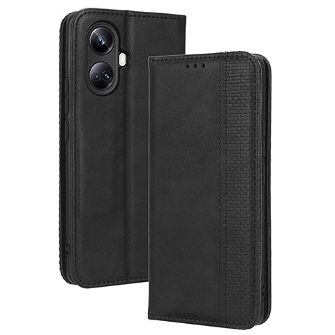 Custodia Portafoglio In Pelle Cover con Supporto BY4 per Realme 10 Pro+ Plus 5G Nero