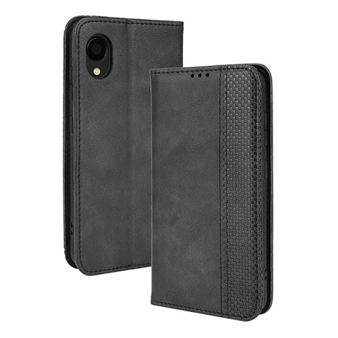 Custodia Portafoglio In Pelle Cover con Supporto BY4 per Samsung Galaxy A22 5G SC-56B Nero