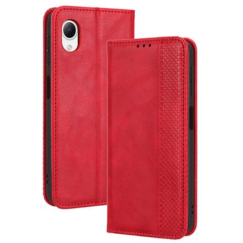 Custodia Portafoglio In Pelle Cover con Supporto BY4 per Samsung Galaxy A23 5G SC-56C Rosso