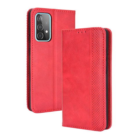 Custodia Portafoglio In Pelle Cover con Supporto BY4 per Samsung Galaxy A52 4G Rosso