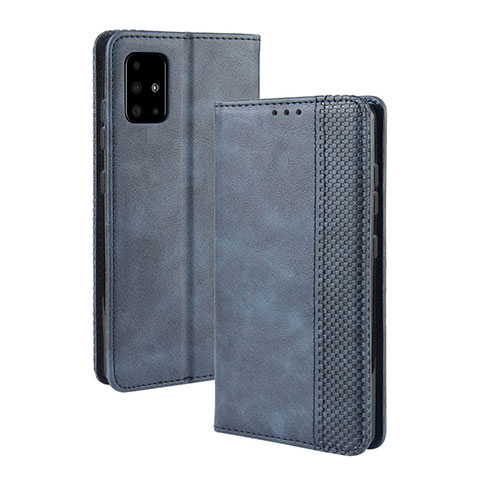 Custodia Portafoglio In Pelle Cover con Supporto BY4 per Samsung Galaxy A71 5G Blu