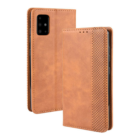 Custodia Portafoglio In Pelle Cover con Supporto BY4 per Samsung Galaxy A71 5G Marrone