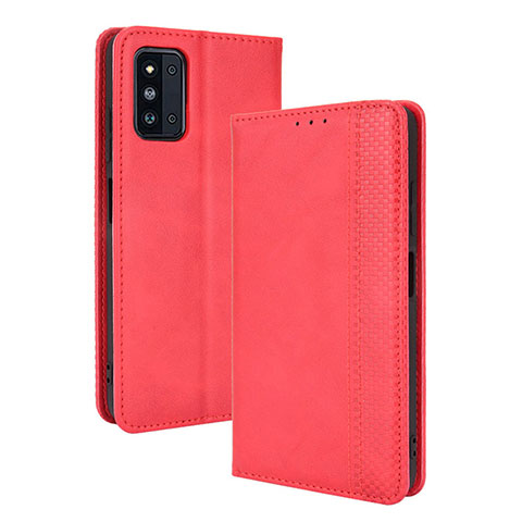 Custodia Portafoglio In Pelle Cover con Supporto BY4 per Samsung Galaxy F52 5G Rosso
