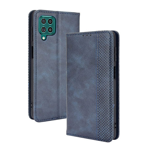 Custodia Portafoglio In Pelle Cover con Supporto BY4 per Samsung Galaxy F62 5G Blu