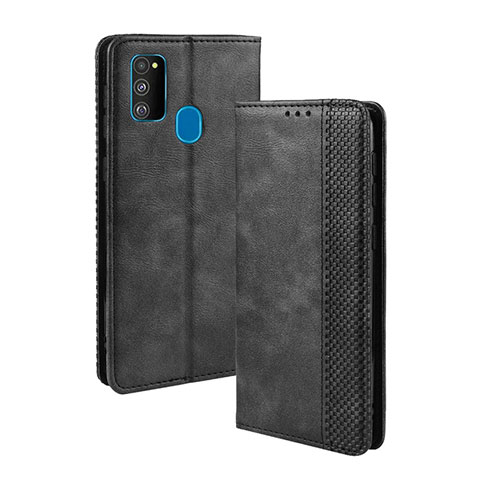 Custodia Portafoglio In Pelle Cover con Supporto BY4 per Samsung Galaxy M30s Nero