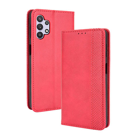 Custodia Portafoglio In Pelle Cover con Supporto BY4 per Samsung Galaxy M32 5G Rosso