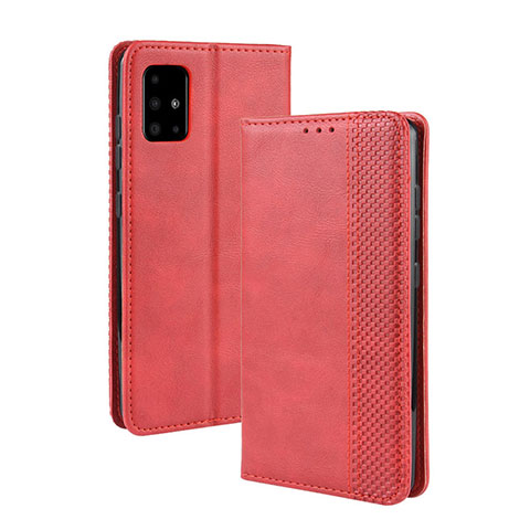 Custodia Portafoglio In Pelle Cover con Supporto BY4 per Samsung Galaxy M40S Rosso