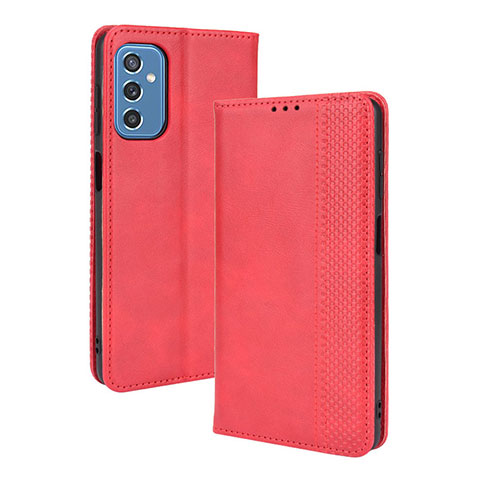 Custodia Portafoglio In Pelle Cover con Supporto BY4 per Samsung Galaxy M52 5G Rosso