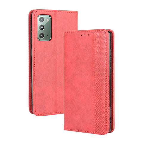 Custodia Portafoglio In Pelle Cover con Supporto BY4 per Samsung Galaxy S20 FE (2022) 5G Rosso