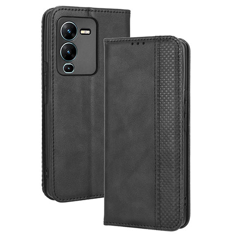 Custodia Portafoglio In Pelle Cover con Supporto BY4 per Vivo V25 Pro 5G Nero