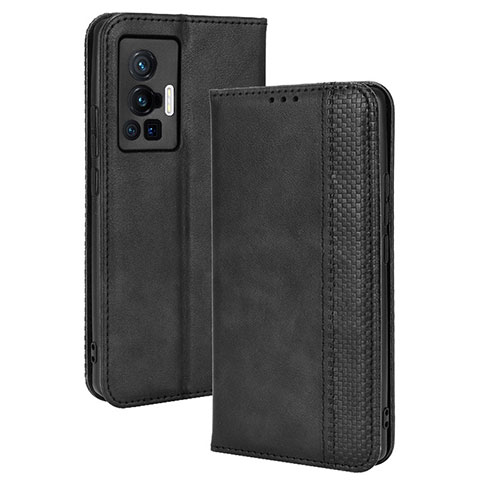 Custodia Portafoglio In Pelle Cover con Supporto BY4 per Vivo X70 Pro 5G Nero