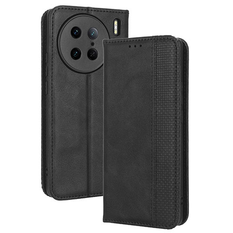 Custodia Portafoglio In Pelle Cover con Supporto BY4 per Vivo X90 Pro 5G Nero